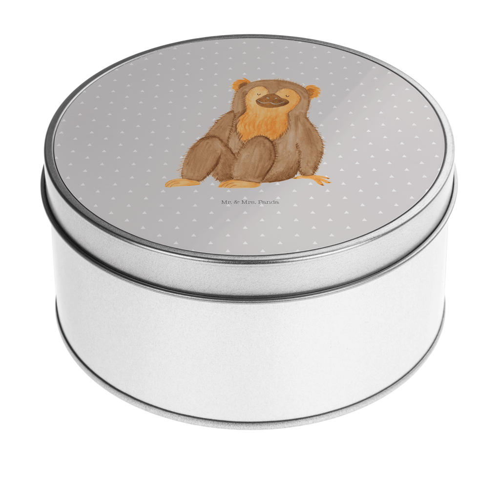 Blechdose rund Affe Metalldose, Keksdose, Dose, Vorratsdose, Geschenkbox, Afrika, Wildtiere, Affe, Äffchen, Affen, Selbstliebe, Respekt, Motivation, Selbstachtung, Liebe, Selbstbewusstsein, Selfcare