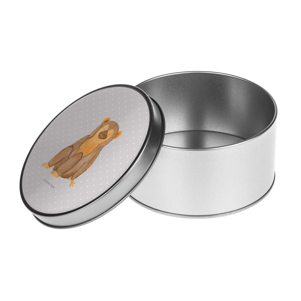 Blechdose rund Affe Metalldose, Keksdose, Dose, Vorratsdose, Geschenkbox, Afrika, Wildtiere, Affe, Äffchen, Affen, Selbstliebe, Respekt, Motivation, Selbstachtung, Liebe, Selbstbewusstsein, Selfcare