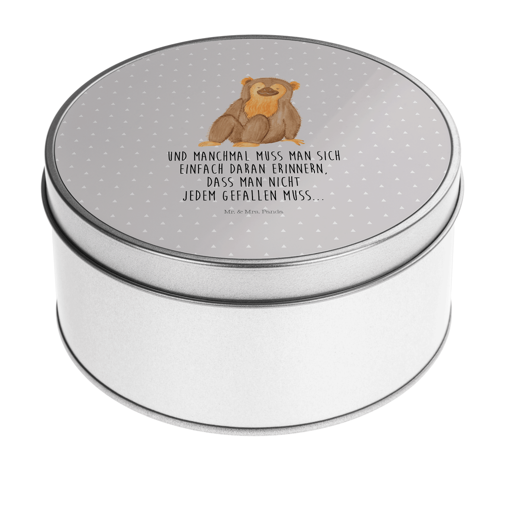 Blechdose rund Affe Metalldose, Keksdose, Dose, Vorratsdose, Geschenkbox, Afrika, Wildtiere, Affe, Äffchen, Affen, Selbstliebe, Respekt, Motivation, Selbstachtung, Liebe, Selbstbewusstsein, Selfcare