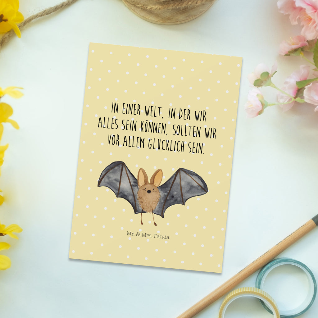 Postkarte Fledermaus Flügel Geschenkkarte, Grußkarte, Karte, Einladung, Ansichtskarte, Geburtstagskarte, Einladungskarte, Tiermotive, Gute Laune, lustige Sprüche, Tiere