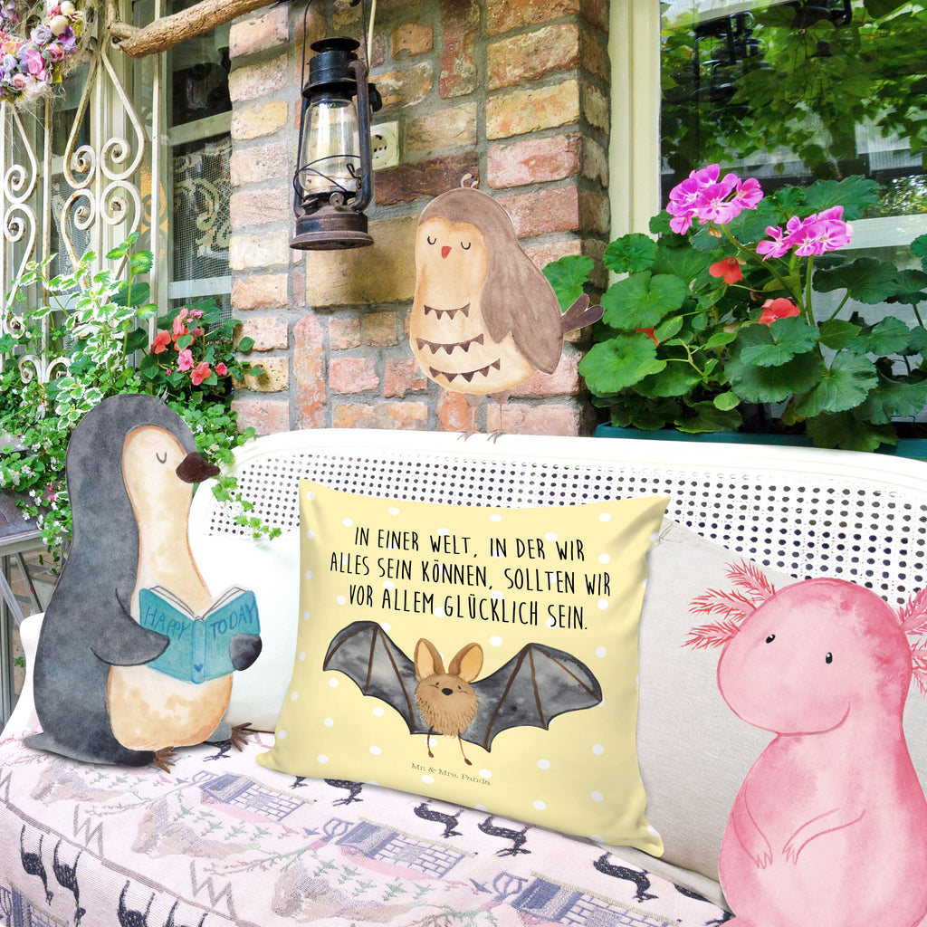 40x40 Kissen Fledermaus Flügel Kissenhülle, Kopfkissen, Sofakissen, Dekokissen, Motivkissen, Tiermotive, Gute Laune, lustige Sprüche, Tiere