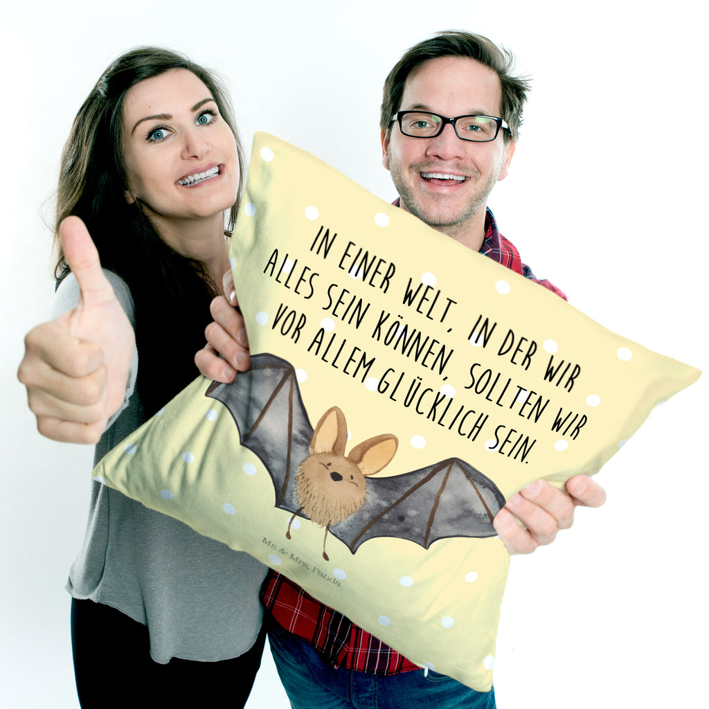 40x40 Kissen Fledermaus Flügel Kissenhülle, Kopfkissen, Sofakissen, Dekokissen, Motivkissen, Tiermotive, Gute Laune, lustige Sprüche, Tiere