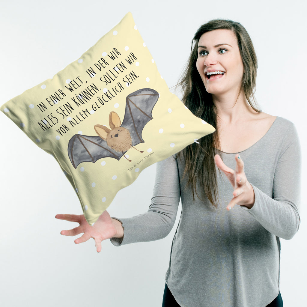 40x40 Kissen Fledermaus Flügel Kissenhülle, Kopfkissen, Sofakissen, Dekokissen, Motivkissen, Tiermotive, Gute Laune, lustige Sprüche, Tiere