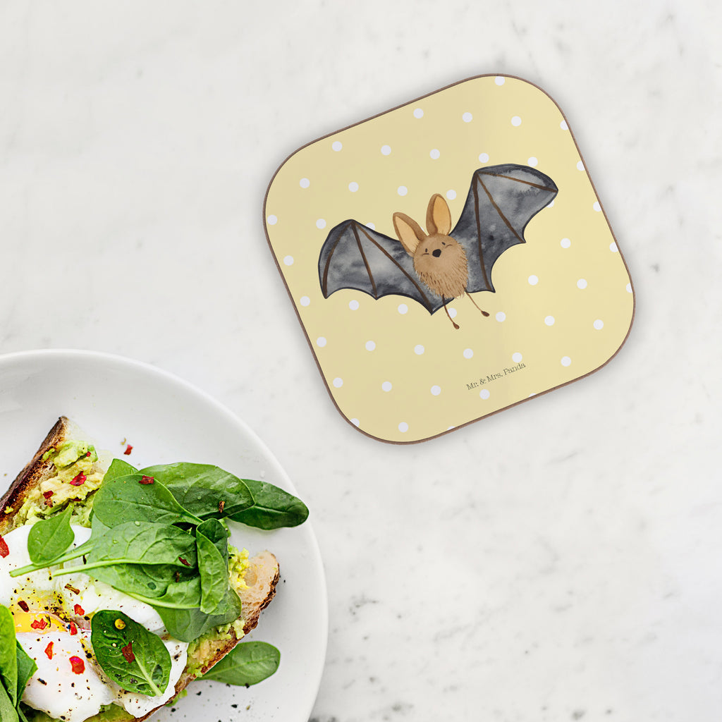 Quadratische Untersetzer Fledermaus Flügel Bierdeckel, Glasuntersetzer, Untersetzer Gläser, Getränkeuntersetzer, Tiermotive, Gute Laune, lustige Sprüche, Tiere