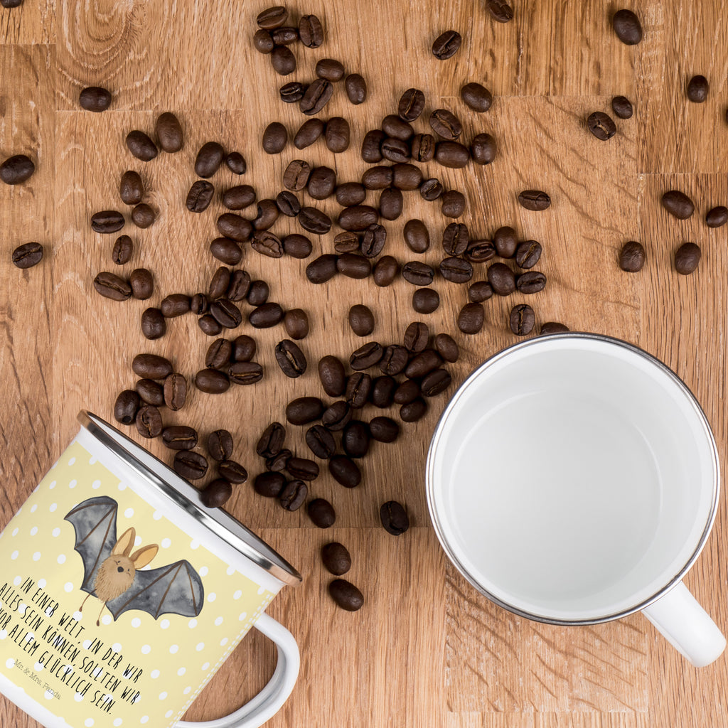 Camping Emaille Tasse Fledermaus Flügel Campingtasse, Trinkbecher, Metalltasse, Outdoor Tasse, Emaille Trinkbecher, Blechtasse Outdoor, Emaille Campingbecher, Edelstahl Trinkbecher, Metalltasse für Camping, Kaffee Blechtasse, Camping Tasse Metall, Tiermotive, Gute Laune, lustige Sprüche, Tiere