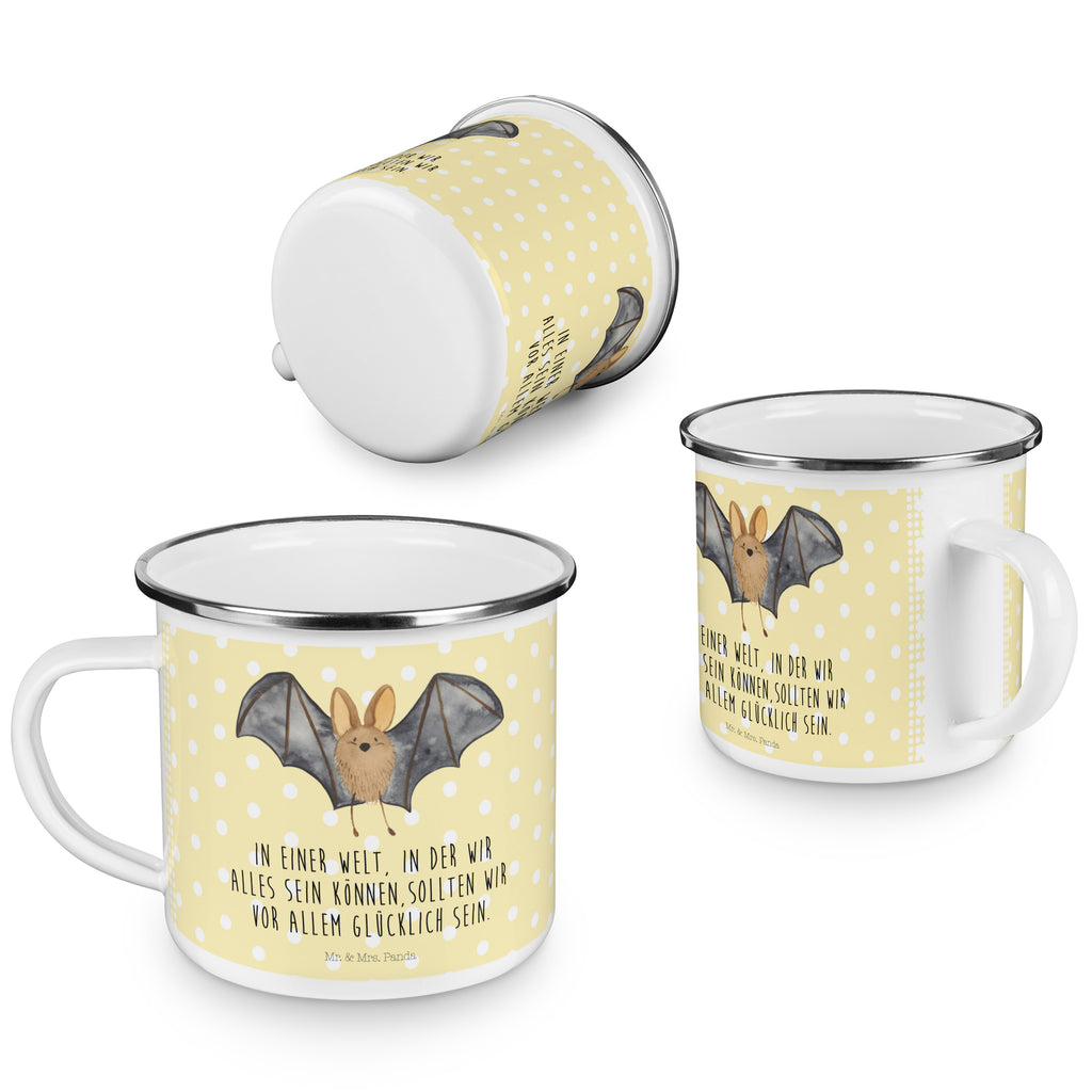 Camping Emaille Tasse Fledermaus Flügel Campingtasse, Trinkbecher, Metalltasse, Outdoor Tasse, Emaille Trinkbecher, Blechtasse Outdoor, Emaille Campingbecher, Edelstahl Trinkbecher, Metalltasse für Camping, Kaffee Blechtasse, Camping Tasse Metall, Tiermotive, Gute Laune, lustige Sprüche, Tiere