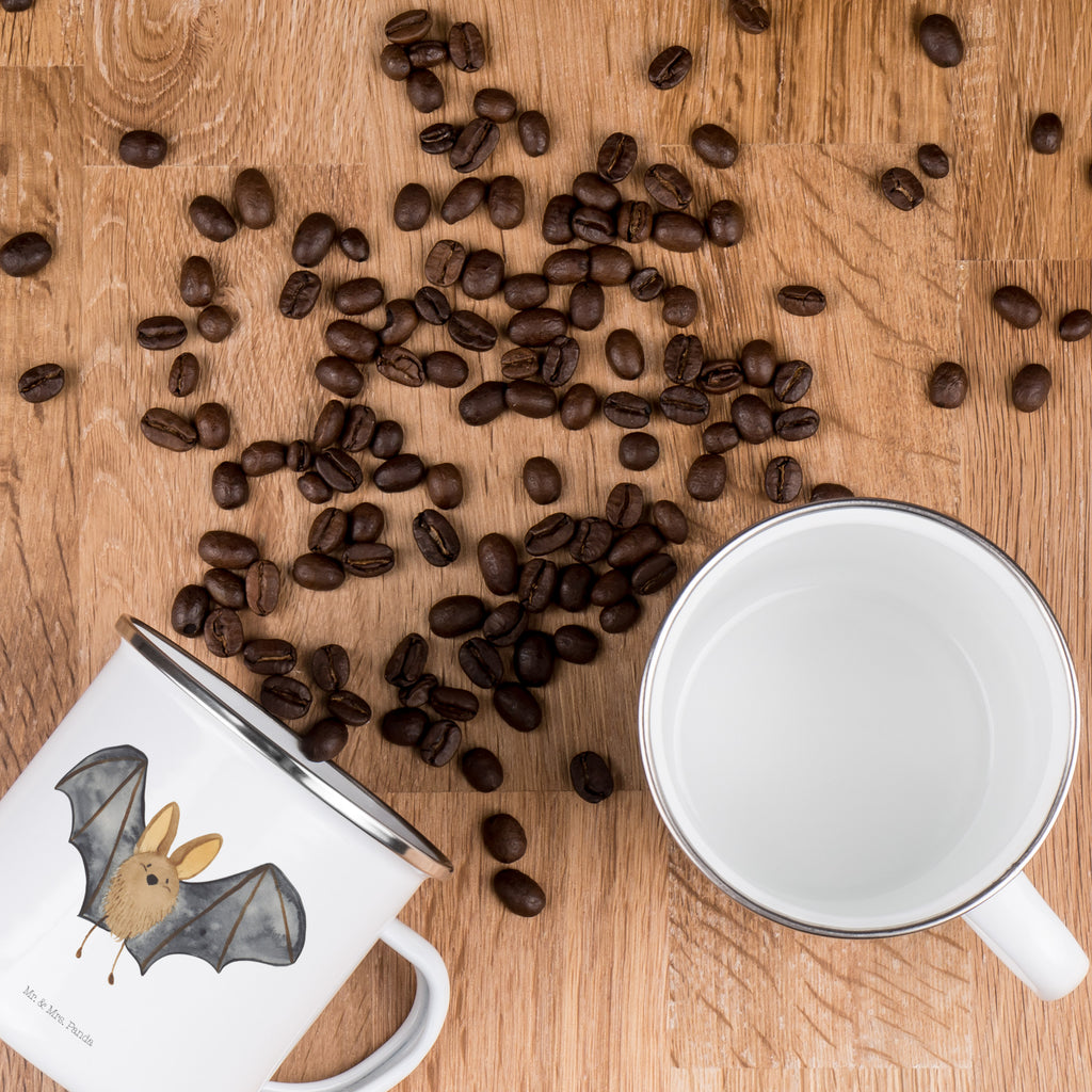 Camping Emaille Tasse Fledermaus Flügel Campingtasse, Trinkbecher, Metalltasse, Outdoor Tasse, Emaille Trinkbecher, Blechtasse Outdoor, Emaille Campingbecher, Edelstahl Trinkbecher, Metalltasse für Camping, Kaffee Blechtasse, Camping Tasse Metall, Tiermotive, Gute Laune, lustige Sprüche, Tiere