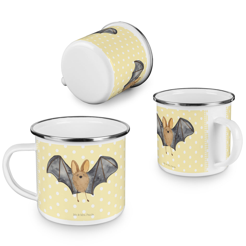 Camping Emaille Tasse Fledermaus Flügel Campingtasse, Trinkbecher, Metalltasse, Outdoor Tasse, Emaille Trinkbecher, Blechtasse Outdoor, Emaille Campingbecher, Edelstahl Trinkbecher, Metalltasse für Camping, Kaffee Blechtasse, Camping Tasse Metall, Tiermotive, Gute Laune, lustige Sprüche, Tiere