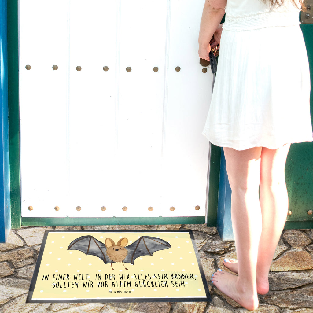 Fußmatte Fledermaus Flügel  Türvorleger, Schmutzmatte, Fußabtreter, Matte, Schmutzfänger, Fußabstreifer, Schmutzfangmatte, Türmatte, Motivfußmatte,  Haustürmatte, Vorleger  süße Tiermotive, gute Laune, lustige Sprüche, Tiere