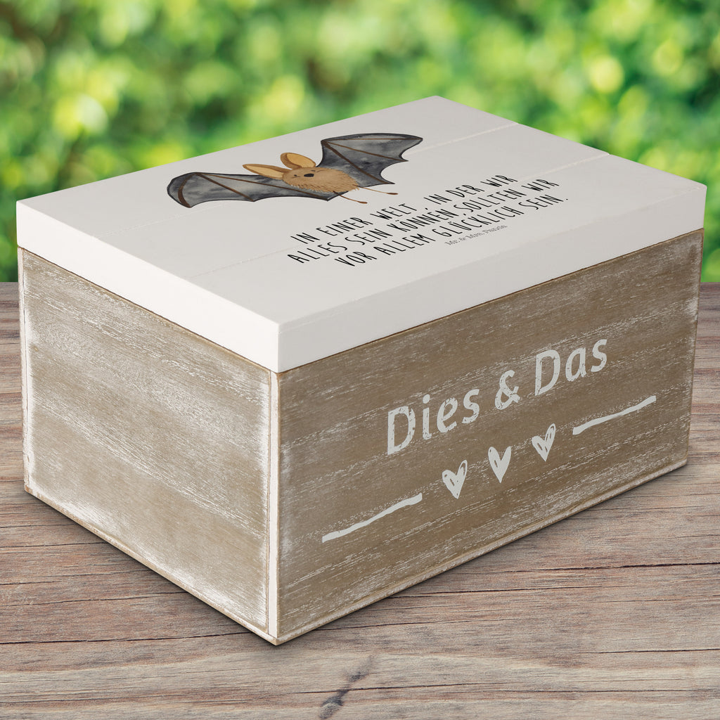 Holzkiste Fledermaus Flügel Holzkiste, Kiste, Schatzkiste, Truhe, Schatulle, XXL, Erinnerungsbox, Erinnerungskiste, Dekokiste, Aufbewahrungsbox, Tiermotive, Gute Laune, lustige Sprüche, Tiere