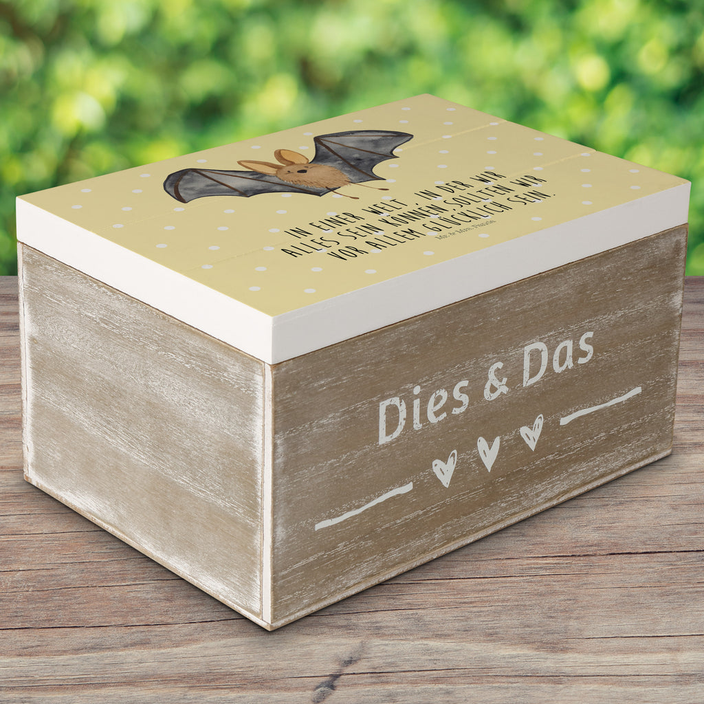 Holzkiste Fledermaus Flügel Holzkiste, Kiste, Schatzkiste, Truhe, Schatulle, XXL, Erinnerungsbox, Erinnerungskiste, Dekokiste, Aufbewahrungsbox, Tiermotive, Gute Laune, lustige Sprüche, Tiere