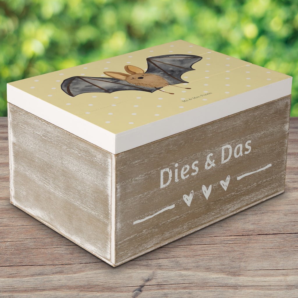 Holzkiste Fledermaus Flügel Holzkiste, Kiste, Schatzkiste, Truhe, Schatulle, XXL, Erinnerungsbox, Erinnerungskiste, Dekokiste, Aufbewahrungsbox, Tiermotive, Gute Laune, lustige Sprüche, Tiere