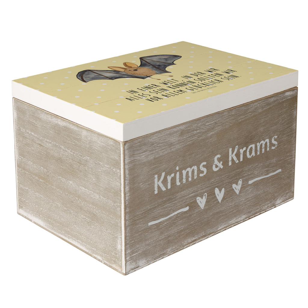 Holzkiste Fledermaus Flügel Holzkiste, Kiste, Schatzkiste, Truhe, Schatulle, XXL, Erinnerungsbox, Erinnerungskiste, Dekokiste, Aufbewahrungsbox, Tiermotive, Gute Laune, lustige Sprüche, Tiere