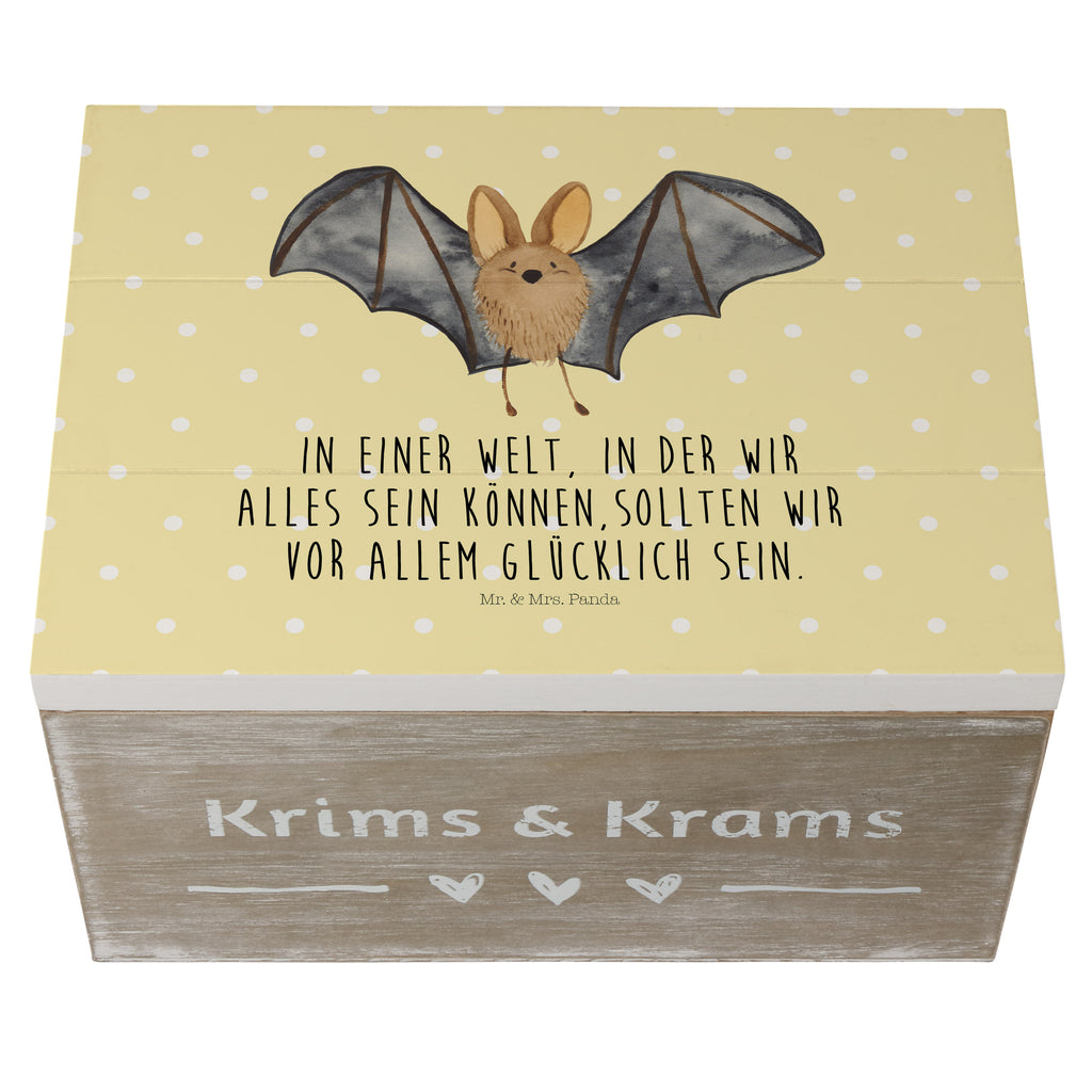 Holzkiste Fledermaus Flügel Holzkiste, Kiste, Schatzkiste, Truhe, Schatulle, XXL, Erinnerungsbox, Erinnerungskiste, Dekokiste, Aufbewahrungsbox, Tiermotive, Gute Laune, lustige Sprüche, Tiere