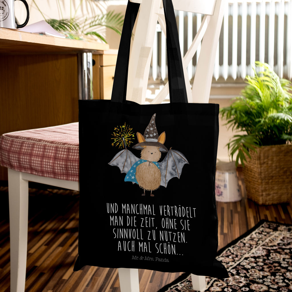 Tragetasche Fledermaus Zauberer Beuteltasche, Beutel, Einkaufstasche, Jutebeutel, Stoffbeutel, Tiermotive, Gute Laune, lustige Sprüche, Tiere, Fledermaus, Fledermäuse, Zauberer, Magier, Frauen, reinsteigern