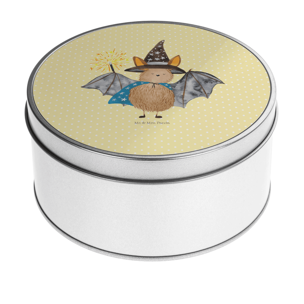 Blechdose rund Fledermaus Zauberer Metalldose, Keksdose, Dose, Vorratsdose, Geschenkbox, Tiermotive, Gute Laune, lustige Sprüche, Tiere, Fledermaus, Fledermäuse, Zauberer, Magier, Frauen, reinsteigern