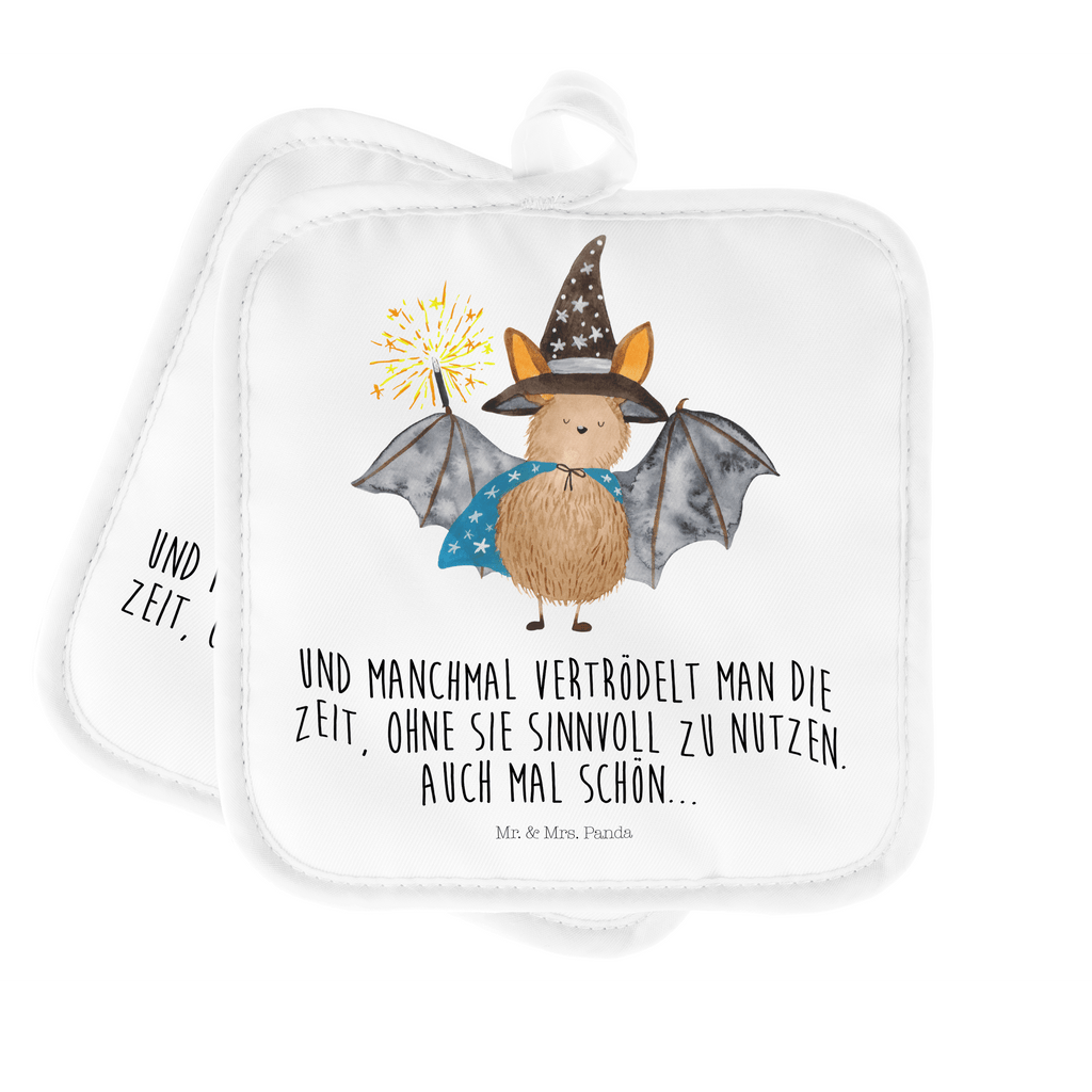 2er Set Topflappen  Fledermaus Zauberer Topflappen, Topfuntersetzer, Ofenhandschuh, Topflappen Set, Topflappen lustig, Topflappen mit Spruch, Tiermotive, Gute Laune, lustige Sprüche, Tiere, Fledermaus, Fledermäuse, Zauberer, Magier, Frauen, reinsteigern