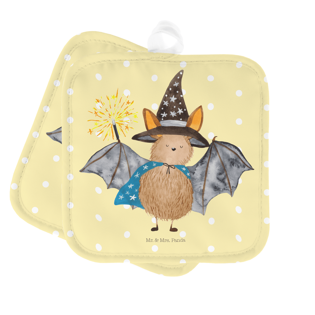 2er Set Topflappen  Fledermaus Zauberer Topflappen, Topfuntersetzer, Ofenhandschuh, Topflappen Set, Topflappen lustig, Topflappen mit Spruch, Tiermotive, Gute Laune, lustige Sprüche, Tiere, Fledermaus, Fledermäuse, Zauberer, Magier, Frauen, reinsteigern