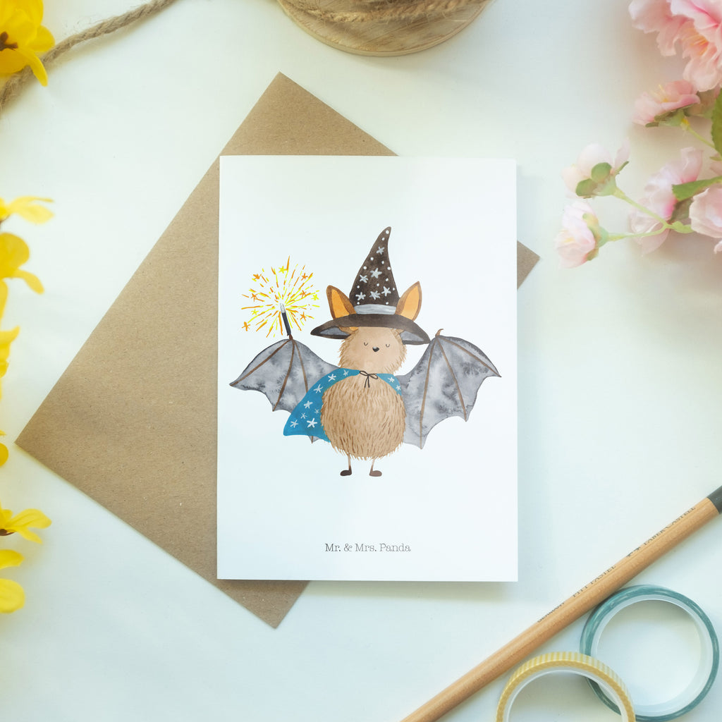 Grußkarte Fledermaus Zauberer Klappkarte, Einladungskarte, Glückwunschkarte, Hochzeitskarte, Geburtstagskarte, Karte, Tiermotive, Gute Laune, lustige Sprüche, Tiere, Fledermaus, Fledermäuse, Zauberer, Magier, Frauen, reinsteigern
