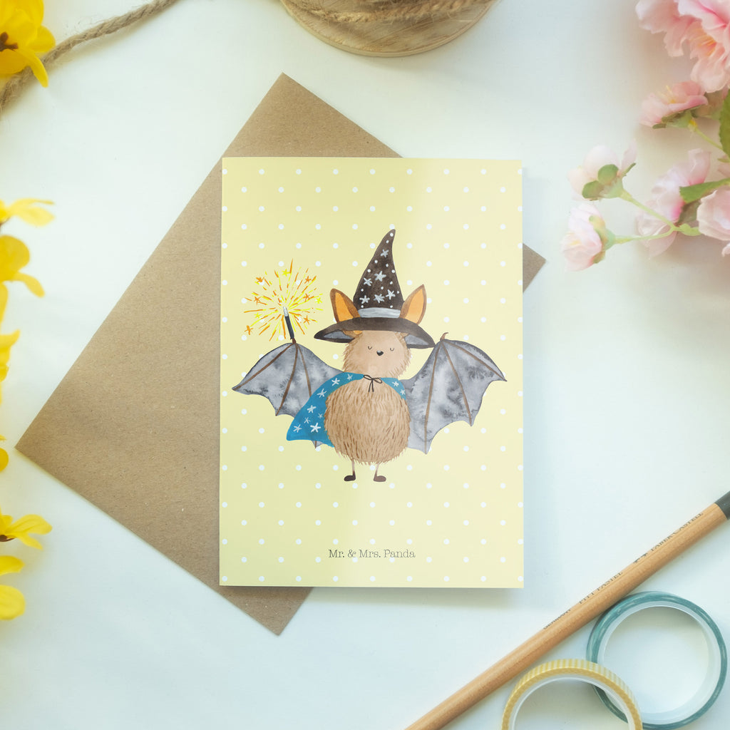 Grußkarte Fledermaus Zauberer Klappkarte, Einladungskarte, Glückwunschkarte, Hochzeitskarte, Geburtstagskarte, Karte, Tiermotive, Gute Laune, lustige Sprüche, Tiere, Fledermaus, Fledermäuse, Zauberer, Magier, Frauen, reinsteigern