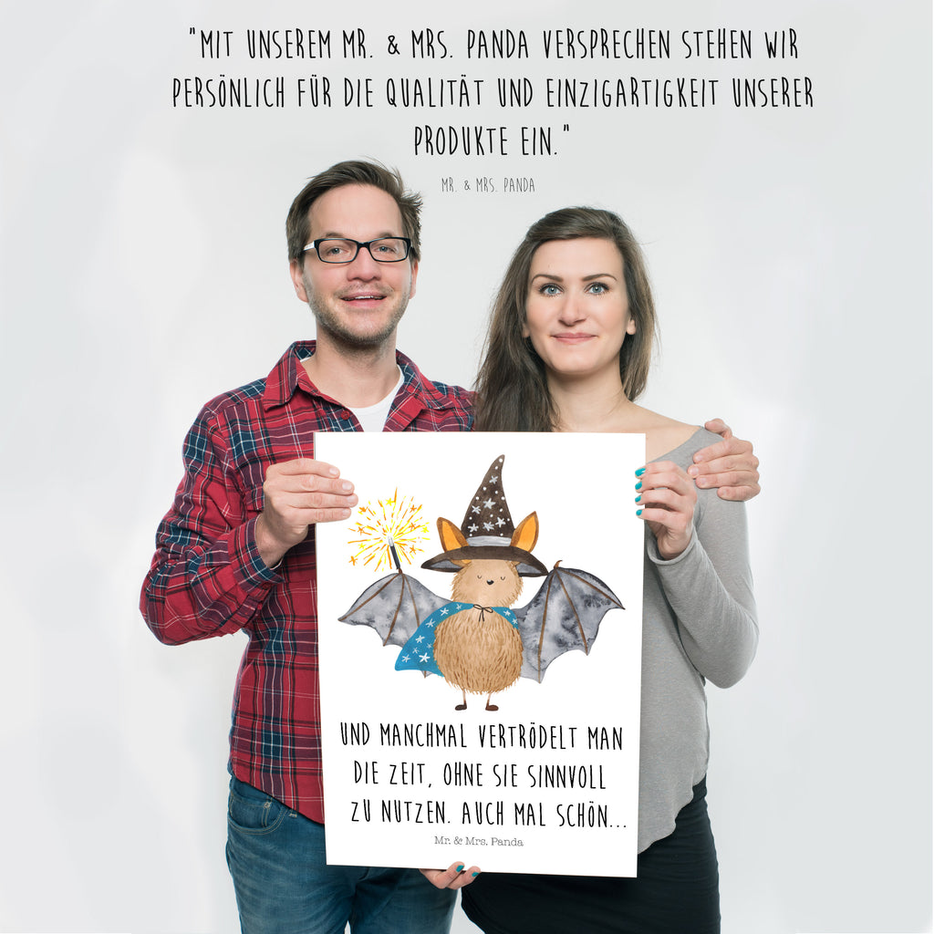 Poster Fledermaus Zauberer Poster, Wandposter, Bild, Wanddeko, Küchenposter, Kinderposter, Wanddeko Bild, Raumdekoration, Wanddekoration, Handgemaltes Poster, Mr. & Mrs. Panda Poster, Designposter, Kunstdruck, Posterdruck, Tiermotive, Gute Laune, lustige Sprüche, Tiere, Fledermaus, Fledermäuse, Zauberer, Magier, Frauen, reinsteigern