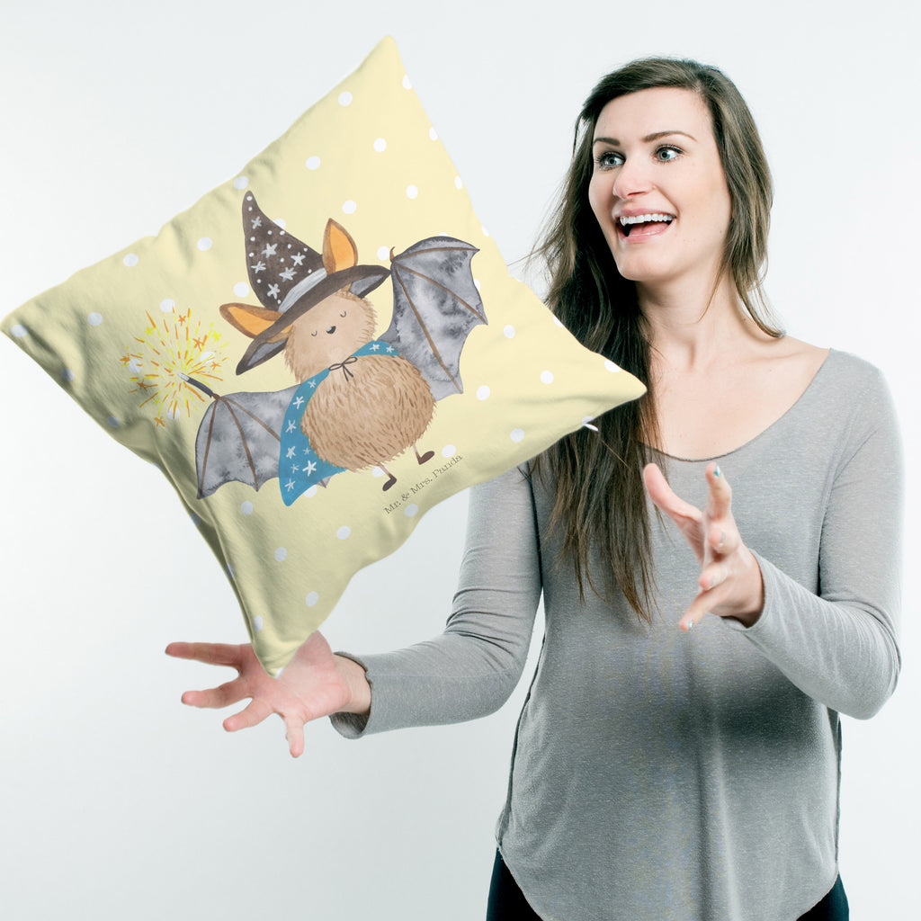 40x40 Kissen Fledermaus Zauberer Kissenhülle, Kopfkissen, Sofakissen, Dekokissen, Motivkissen, Tiermotive, Gute Laune, lustige Sprüche, Tiere, Fledermaus, Fledermäuse, Zauberer, Magier, Frauen, reinsteigern
