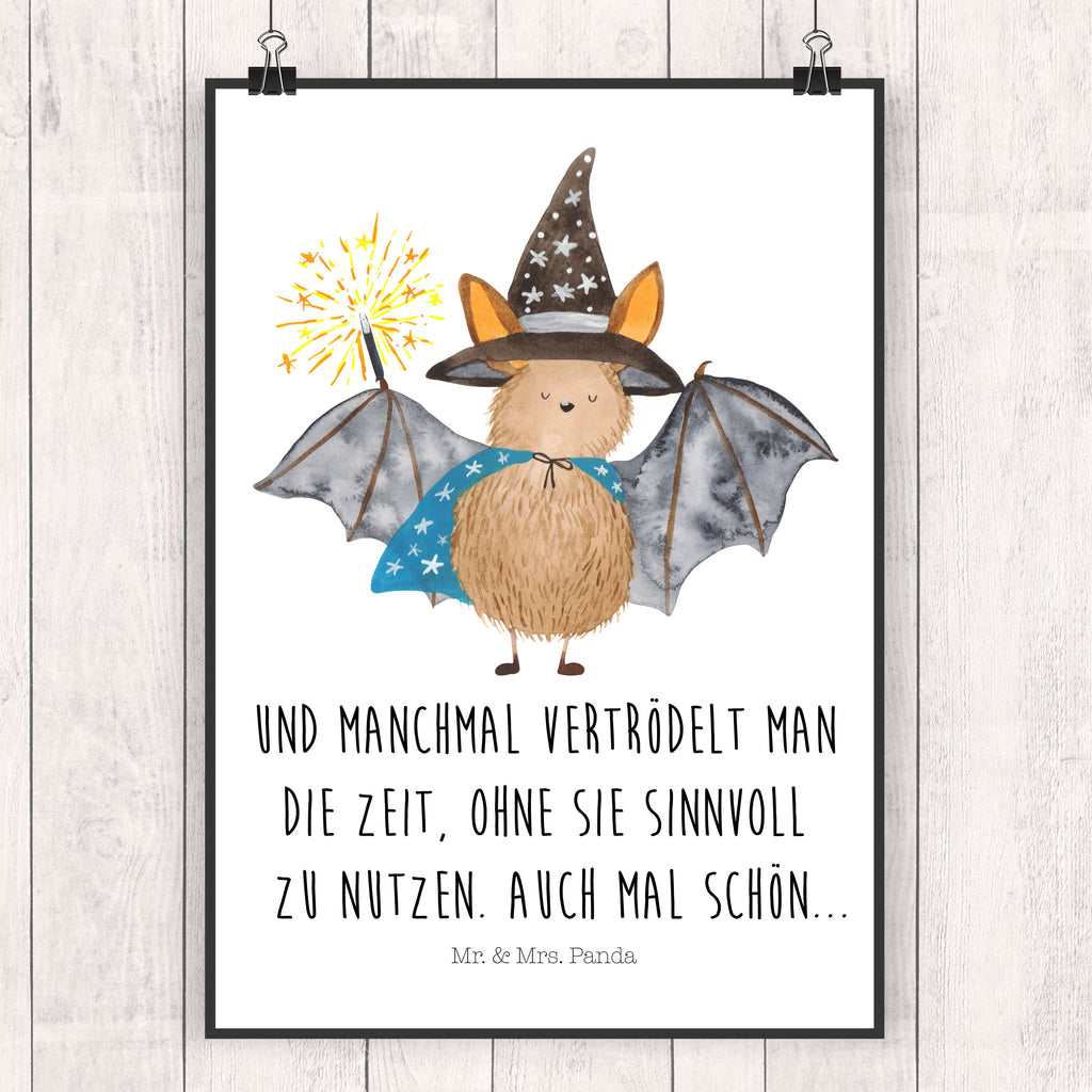 Poster Fledermaus Zauberer Poster, Wandposter, Bild, Wanddeko, Küchenposter, Kinderposter, Wanddeko Bild, Raumdekoration, Wanddekoration, Handgemaltes Poster, Mr. & Mrs. Panda Poster, Designposter, Kunstdruck, Posterdruck, Tiermotive, Gute Laune, lustige Sprüche, Tiere, Fledermaus, Fledermäuse, Zauberer, Magier, Frauen, reinsteigern