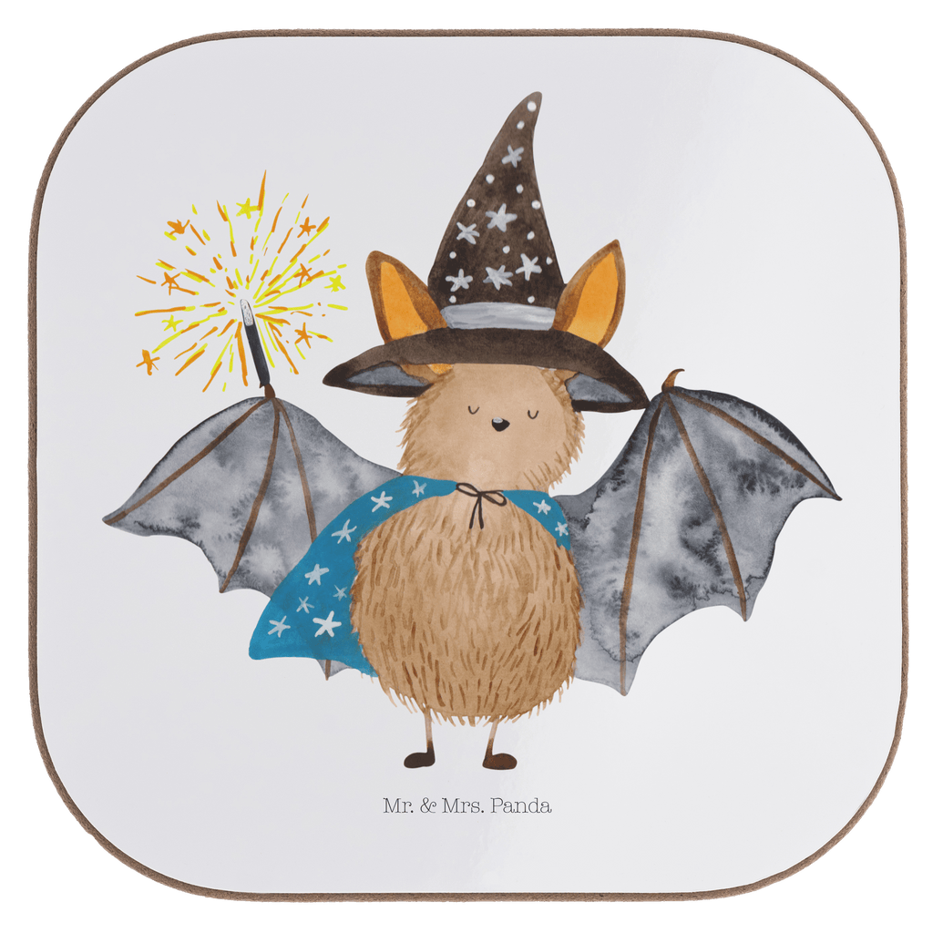 Quadratische Untersetzer Fledermaus Zauberer Bierdeckel, Glasuntersetzer, Untersetzer Gläser, Getränkeuntersetzer, Tiermotive, Gute Laune, lustige Sprüche, Tiere, Fledermaus, Fledermäuse, Zauberer, Magier, Frauen, reinsteigern
