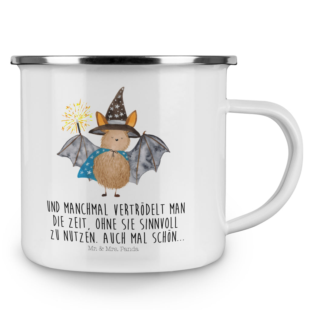 Camping Emaille Tasse Fledermaus Zauberer Campingtasse, Trinkbecher, Metalltasse, Outdoor Tasse, Emaille Trinkbecher, Blechtasse Outdoor, Emaille Campingbecher, Edelstahl Trinkbecher, Metalltasse für Camping, Kaffee Blechtasse, Camping Tasse Metall, Tiermotive, Gute Laune, lustige Sprüche, Tiere, Fledermaus, Fledermäuse, Zauberer, Magier, Frauen, reinsteigern