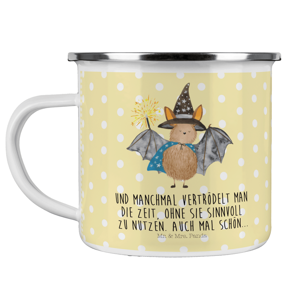 Camping Emaille Tasse Fledermaus Zauberer Campingtasse, Trinkbecher, Metalltasse, Outdoor Tasse, Emaille Trinkbecher, Blechtasse Outdoor, Emaille Campingbecher, Edelstahl Trinkbecher, Metalltasse für Camping, Kaffee Blechtasse, Camping Tasse Metall, Tiermotive, Gute Laune, lustige Sprüche, Tiere, Fledermaus, Fledermäuse, Zauberer, Magier, Frauen, reinsteigern
