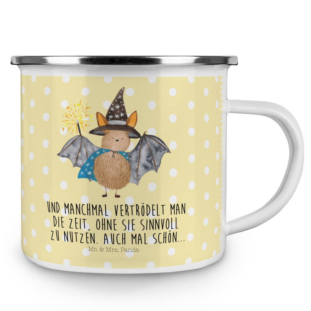 Camping Emaille Tasse Fledermaus Zauberer Campingtasse, Trinkbecher, Metalltasse, Outdoor Tasse, Emaille Trinkbecher, Blechtasse Outdoor, Emaille Campingbecher, Edelstahl Trinkbecher, Metalltasse für Camping, Kaffee Blechtasse, Camping Tasse Metall, Tiermotive, Gute Laune, lustige Sprüche, Tiere, Fledermaus, Fledermäuse, Zauberer, Magier, Frauen, reinsteigern