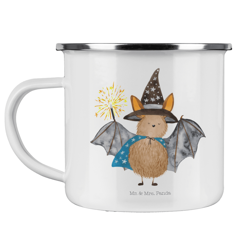 Camping Emaille Tasse Fledermaus Zauberer Campingtasse, Trinkbecher, Metalltasse, Outdoor Tasse, Emaille Trinkbecher, Blechtasse Outdoor, Emaille Campingbecher, Edelstahl Trinkbecher, Metalltasse für Camping, Kaffee Blechtasse, Camping Tasse Metall, Tiermotive, Gute Laune, lustige Sprüche, Tiere, Fledermaus, Fledermäuse, Zauberer, Magier, Frauen, reinsteigern