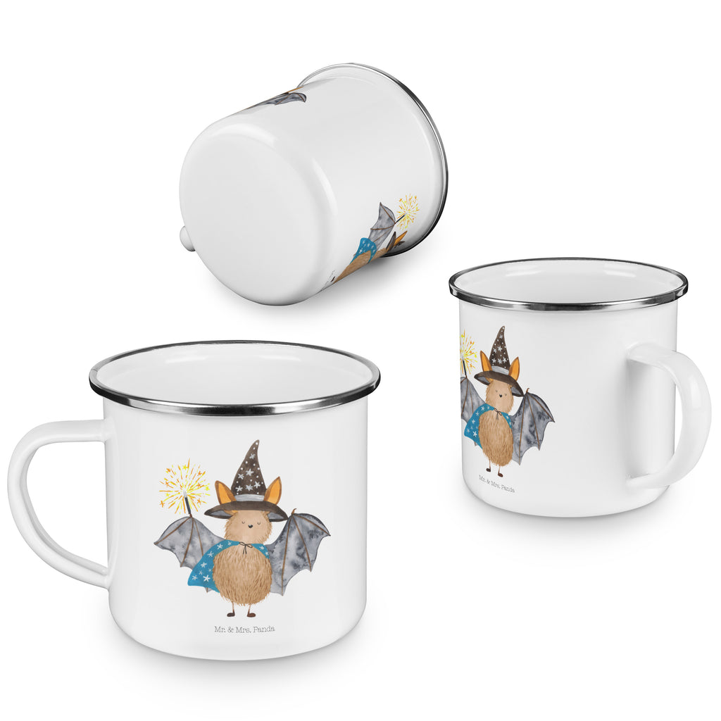 Camping Emaille Tasse Fledermaus Zauberer Campingtasse, Trinkbecher, Metalltasse, Outdoor Tasse, Emaille Trinkbecher, Blechtasse Outdoor, Emaille Campingbecher, Edelstahl Trinkbecher, Metalltasse für Camping, Kaffee Blechtasse, Camping Tasse Metall, Tiermotive, Gute Laune, lustige Sprüche, Tiere, Fledermaus, Fledermäuse, Zauberer, Magier, Frauen, reinsteigern