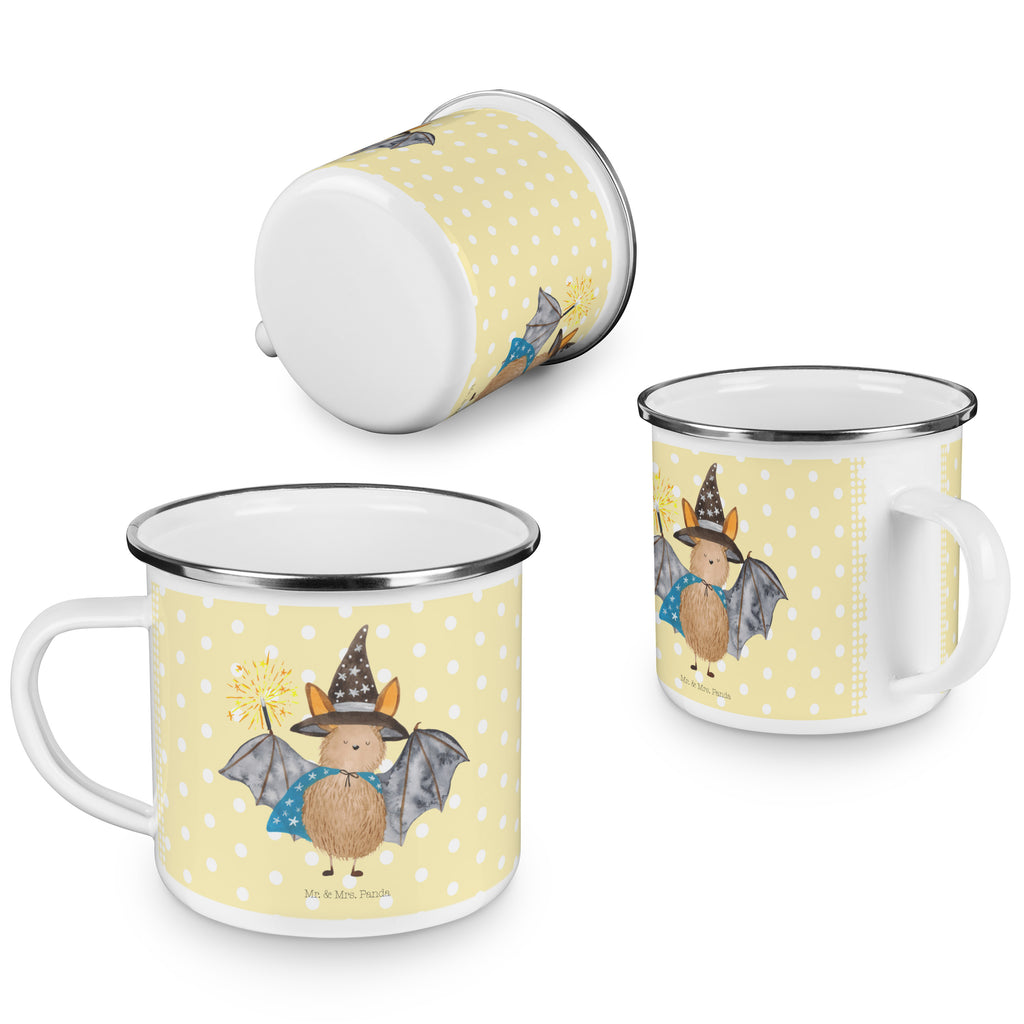 Camping Emaille Tasse Fledermaus Zauberer Campingtasse, Trinkbecher, Metalltasse, Outdoor Tasse, Emaille Trinkbecher, Blechtasse Outdoor, Emaille Campingbecher, Edelstahl Trinkbecher, Metalltasse für Camping, Kaffee Blechtasse, Camping Tasse Metall, Tiermotive, Gute Laune, lustige Sprüche, Tiere, Fledermaus, Fledermäuse, Zauberer, Magier, Frauen, reinsteigern