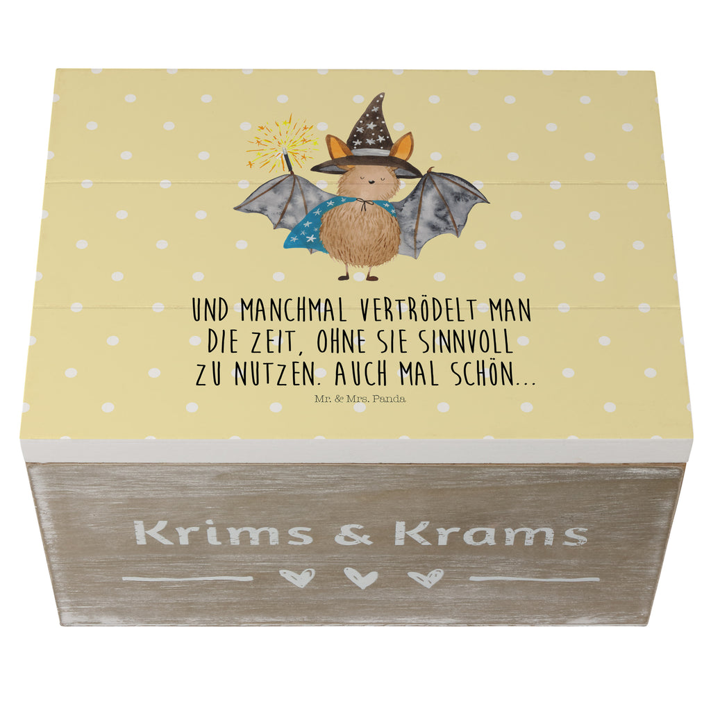 Holzkiste Fledermaus Zauberer Holzkiste, Kiste, Schatzkiste, Truhe, Schatulle, XXL, Erinnerungsbox, Erinnerungskiste, Dekokiste, Aufbewahrungsbox, Tiermotive, Gute Laune, lustige Sprüche, Tiere, Fledermaus, Fledermäuse, Zauberer, Magier, Frauen, reinsteigern
