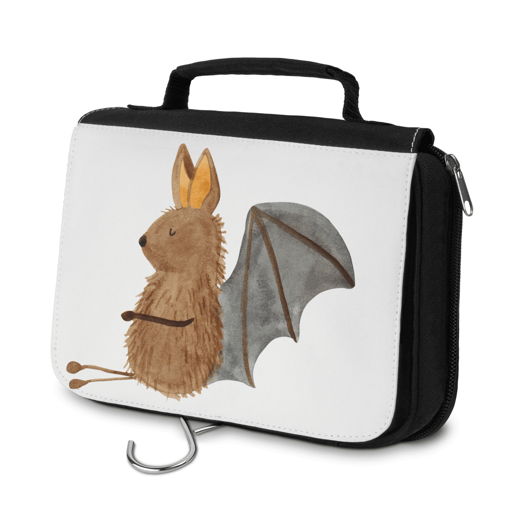 Kulturbeutel Fledermaus sitzend Kulturbeutel, Zum Aufhängen, Waschtasche, Kosmetiktasche, Damen, Herren, Aufbewahrungstasche, Schminktasche, Kosmetikbeutel, Organizer, Kulturtasche, Schminkutensil, Tiermotive, Gute Laune, lustige Sprüche, Tiere, Fledermaus, Fledermäuse, Motivation, entspannen