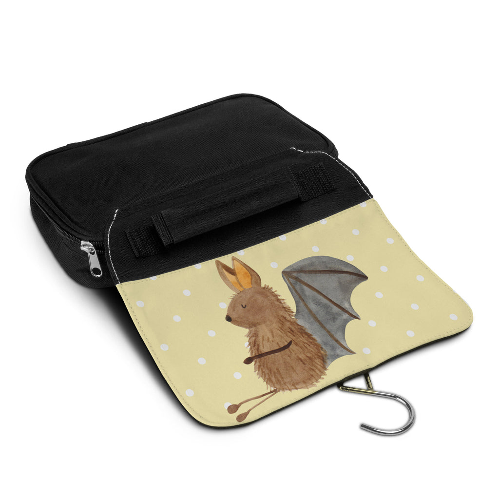 Kulturbeutel Fledermaus sitzend Kulturbeutel, Zum Aufhängen, Waschtasche, Kosmetiktasche, Damen, Herren, Aufbewahrungstasche, Schminktasche, Kosmetikbeutel, Organizer, Kulturtasche, Schminkutensil, Tiermotive, Gute Laune, lustige Sprüche, Tiere, Fledermaus, Fledermäuse, Motivation, entspannen