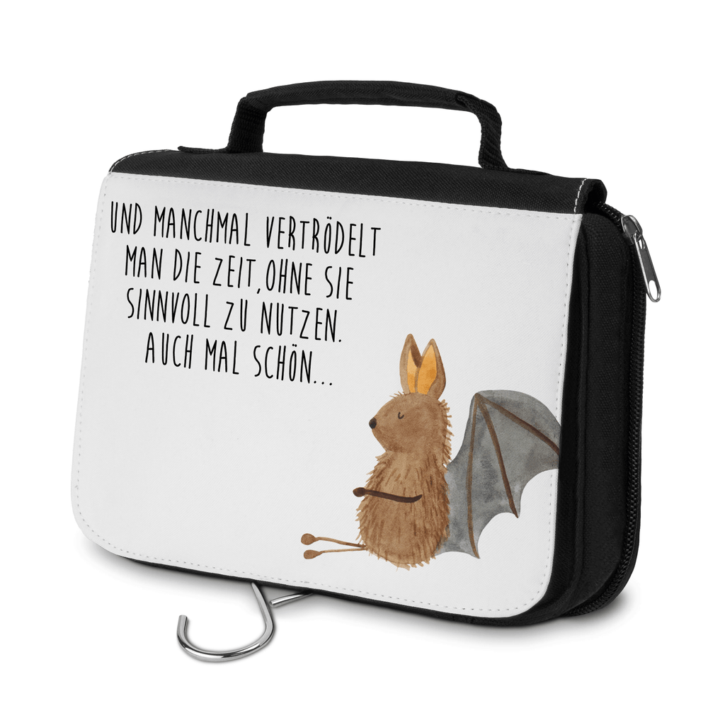 Kulturbeutel Fledermaus sitzend Kulturbeutel, Zum Aufhängen, Waschtasche, Kosmetiktasche, Damen, Herren, Aufbewahrungstasche, Schminktasche, Kosmetikbeutel, Organizer, Kulturtasche, Schminkutensil, Tiermotive, Gute Laune, lustige Sprüche, Tiere, Fledermaus, Fledermäuse, Motivation, entspannen