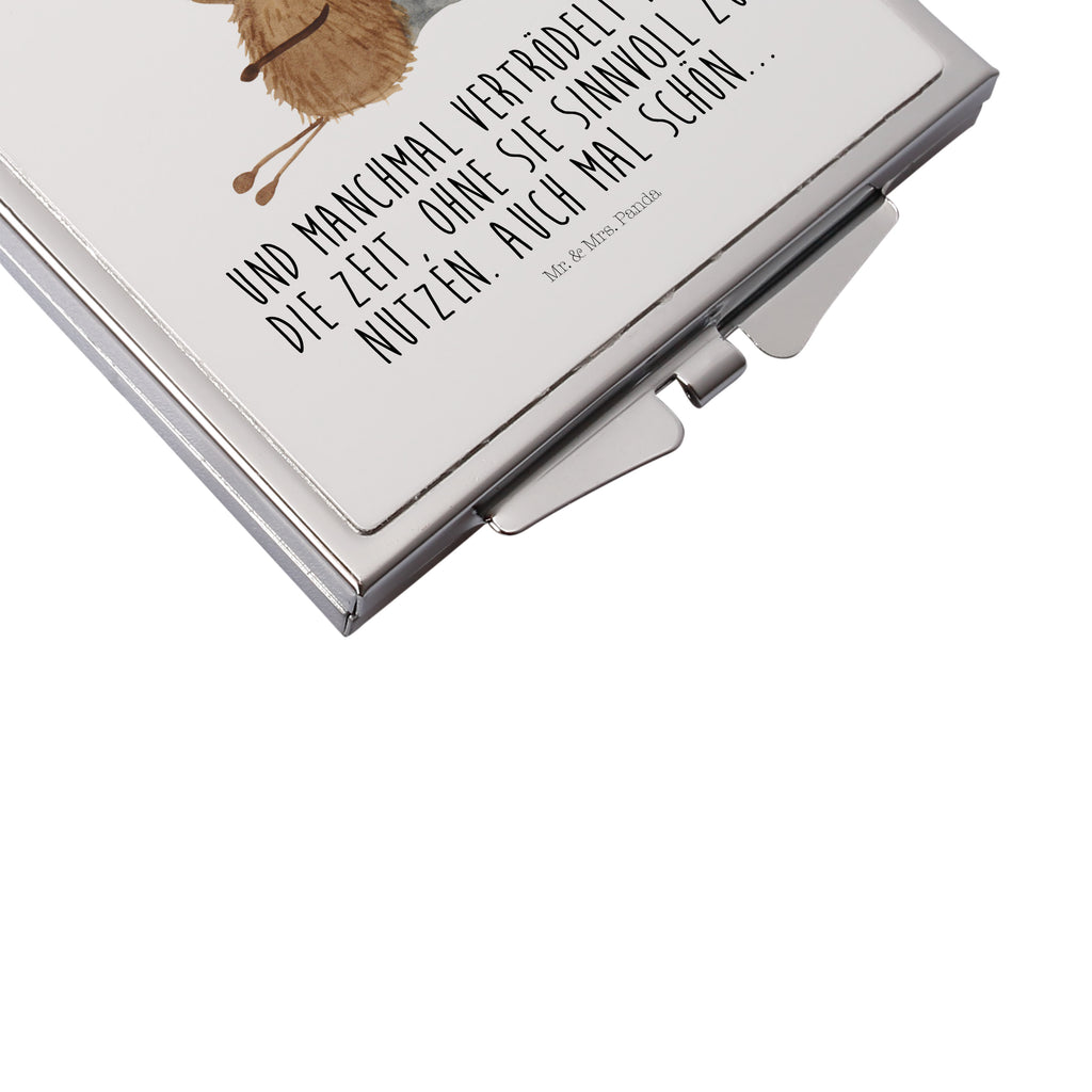 Handtaschenspiegel quadratisch Fledermaus sitzend Spiegel, Handtasche, Quadrat, silber, schminken, Schminkspiegel, Tiermotive, Gute Laune, lustige Sprüche, Tiere, Fledermaus, Fledermäuse, Motivation, entspannen