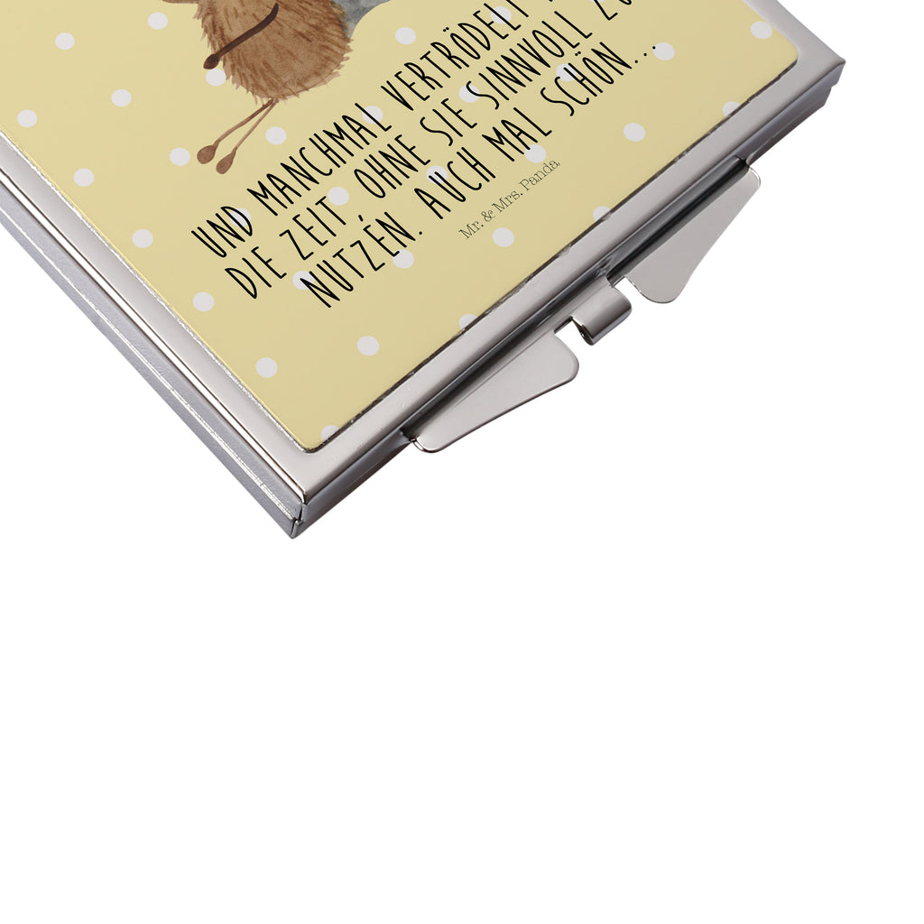 Handtaschenspiegel quadratisch Fledermaus sitzend Spiegel, Handtasche, Quadrat, silber, schminken, Schminkspiegel, Tiermotive, Gute Laune, lustige Sprüche, Tiere, Fledermaus, Fledermäuse, Motivation, entspannen