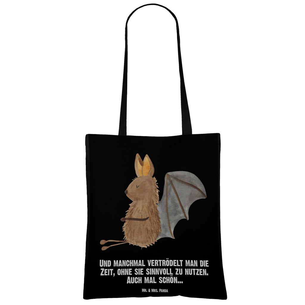Tragetasche Fledermaus sitzend Beuteltasche, Beutel, Einkaufstasche, Jutebeutel, Stoffbeutel, Tiermotive, Gute Laune, lustige Sprüche, Tiere, Fledermaus, Fledermäuse, Motivation, entspannen