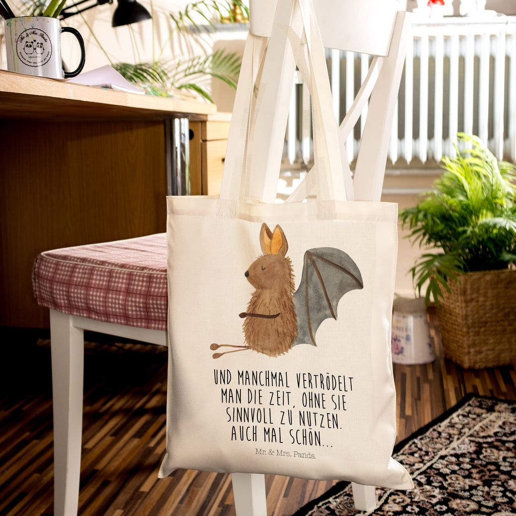 Tragetasche Fledermaus sitzend Beuteltasche, Beutel, Einkaufstasche, Jutebeutel, Stoffbeutel, Tiermotive, Gute Laune, lustige Sprüche, Tiere, Fledermaus, Fledermäuse, Motivation, entspannen
