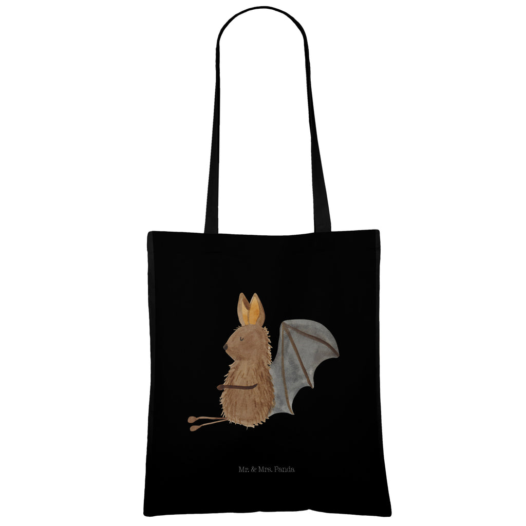 Tragetasche Fledermaus sitzend Beuteltasche, Beutel, Einkaufstasche, Jutebeutel, Stoffbeutel, Tiermotive, Gute Laune, lustige Sprüche, Tiere, Fledermaus, Fledermäuse, Motivation, entspannen