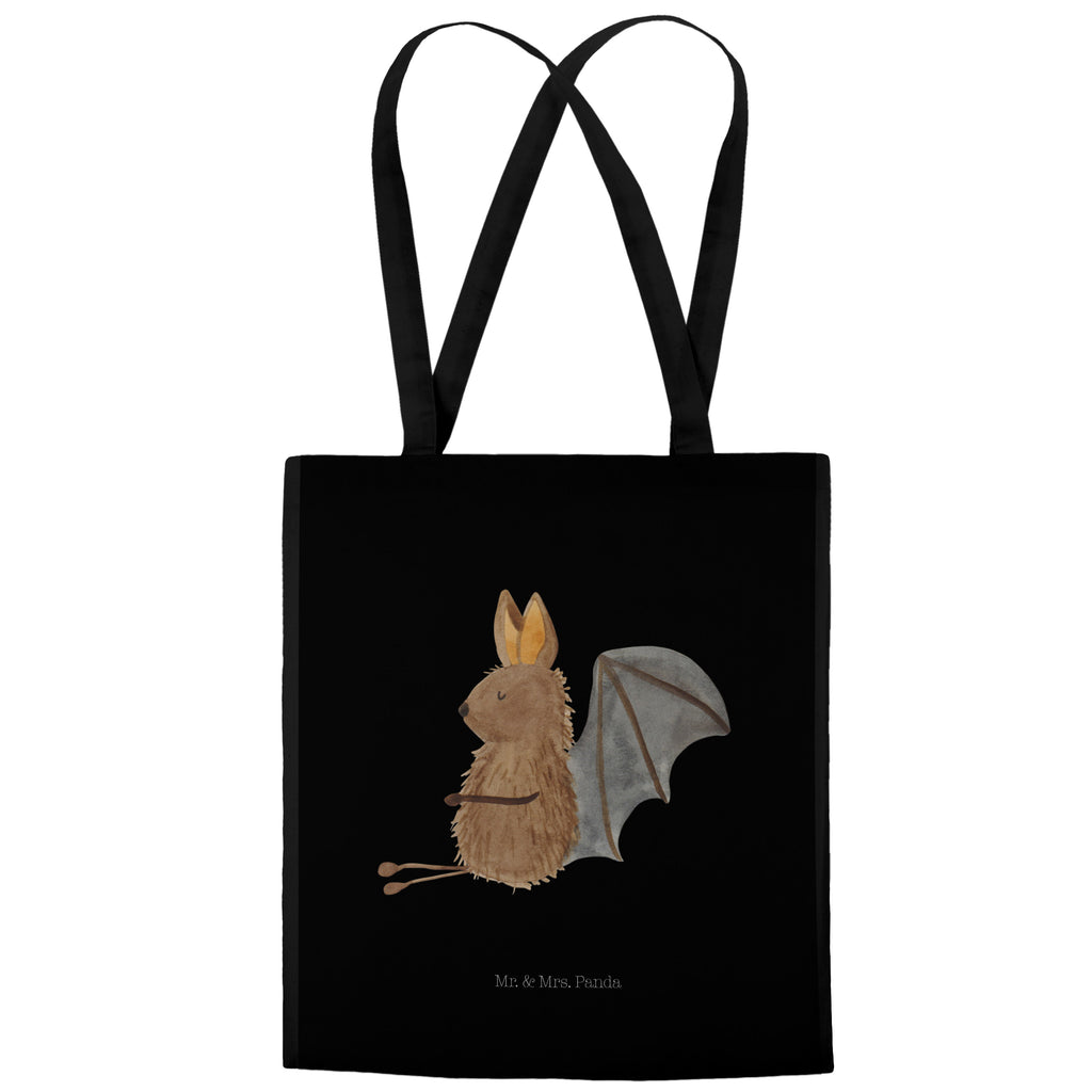 Tragetasche Fledermaus sitzend Beuteltasche, Beutel, Einkaufstasche, Jutebeutel, Stoffbeutel, Tiermotive, Gute Laune, lustige Sprüche, Tiere, Fledermaus, Fledermäuse, Motivation, entspannen