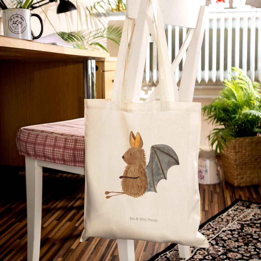 Tragetasche Fledermaus sitzend Beuteltasche, Beutel, Einkaufstasche, Jutebeutel, Stoffbeutel, Tiermotive, Gute Laune, lustige Sprüche, Tiere, Fledermaus, Fledermäuse, Motivation, entspannen