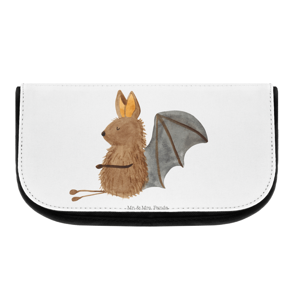 Kosmetiktasche Fledermaus sitzend Kosmetikbeutel, Kulturtasche, Kulturbeutel, Schminktasche, Make-Up Tasche, Tiermotive, Gute Laune, lustige Sprüche, Tiere, Fledermaus, Fledermäuse, Motivation, entspannen