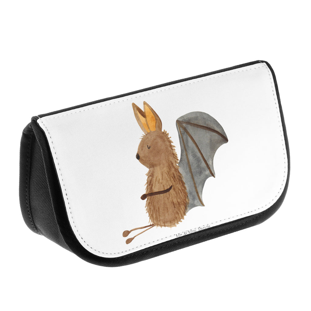 Kosmetiktasche Fledermaus sitzend Kosmetikbeutel, Kulturtasche, Kulturbeutel, Schminktasche, Make-Up Tasche, Tiermotive, Gute Laune, lustige Sprüche, Tiere, Fledermaus, Fledermäuse, Motivation, entspannen