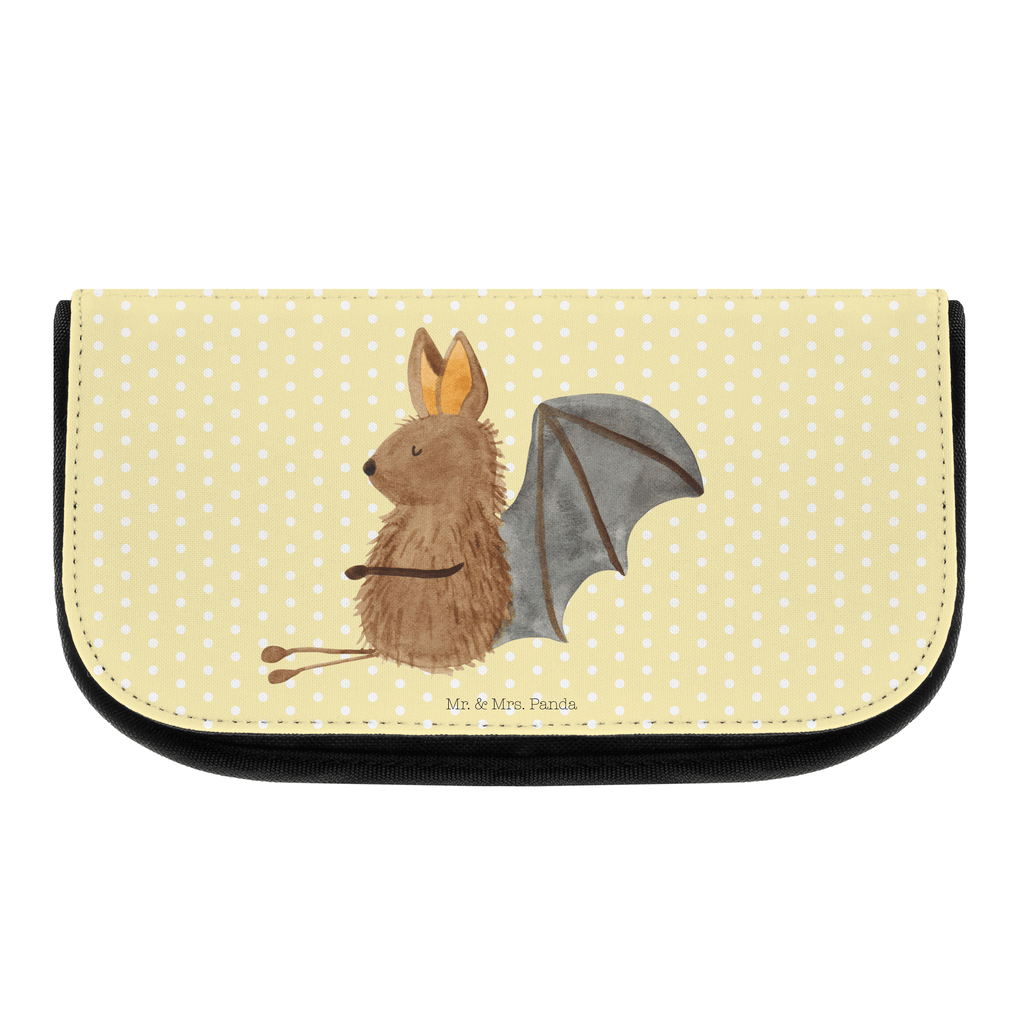 Kosmetiktasche Fledermaus sitzend Kosmetikbeutel, Kulturtasche, Kulturbeutel, Schminktasche, Make-Up Tasche, Tiermotive, Gute Laune, lustige Sprüche, Tiere, Fledermaus, Fledermäuse, Motivation, entspannen