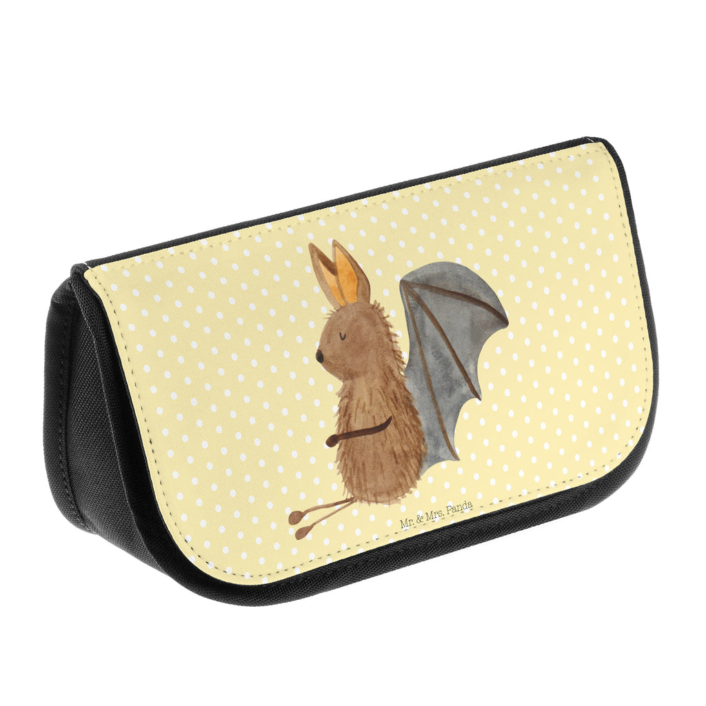 Kosmetiktasche Fledermaus sitzend Kosmetikbeutel, Kulturtasche, Kulturbeutel, Schminktasche, Make-Up Tasche, Tiermotive, Gute Laune, lustige Sprüche, Tiere, Fledermaus, Fledermäuse, Motivation, entspannen