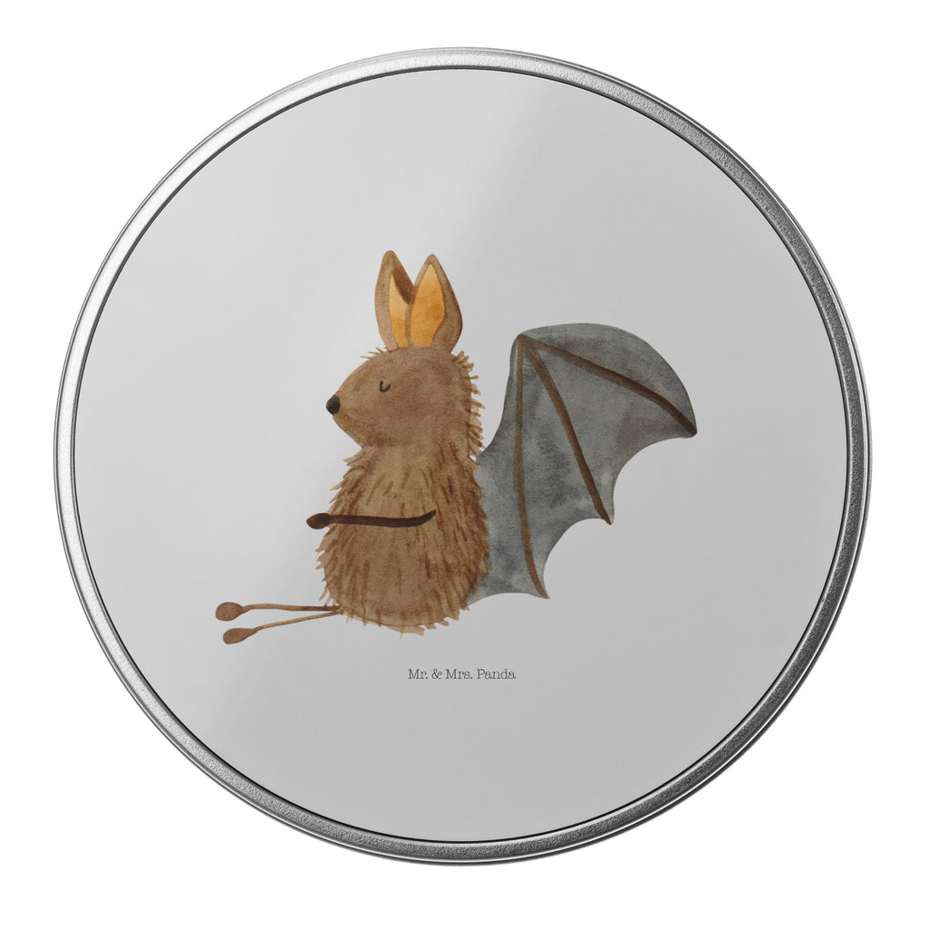 Blechdose rund Fledermaus sitzend Metalldose, Keksdose, Dose, Vorratsdose, Geschenkbox, Tiermotive, Gute Laune, lustige Sprüche, Tiere, Fledermaus, Fledermäuse, Motivation, entspannen